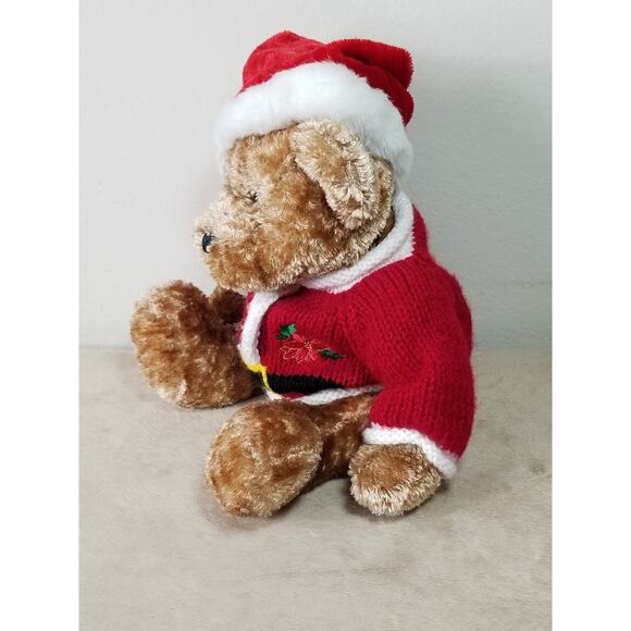 Dan Dee Teddy Bear Christmas Knitted Sweater 16" Plush Toy Stuffed Animal Vtg - Picture 5 of 13